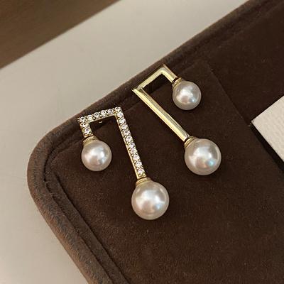 Pērļu auskari kvadrātveida nišas dizaina ausu rotaslietas Modes, izsmalcināti mazi, eleganti augstas klases auskari