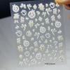 Rose & Butterfly 5D Embossed Nail Art Stickers - Chinese National Style for Valentine's Day
