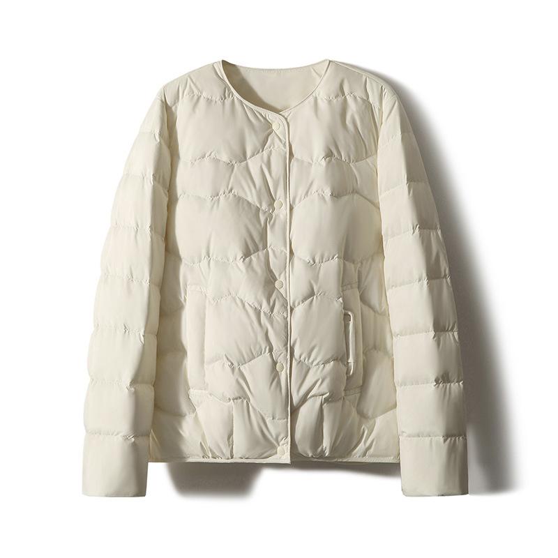 Heat storage three-proof light goose down jacket, round neck is easy to wear down jacket, short coat winter clothing autumn and winter women's clot
