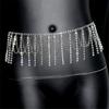 Blingbling Tassels Waist Chain Rhinestones Body Chain Jewelry For Night Club Bridal Shower Formal Occasion Accessories