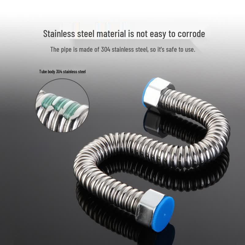 BYly-122 304 Stainless Steel Corrugated Water Inlet Hose 1 meter