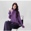 Luxury High-Neck Wool Sweater for Women - Cozy, Loose-Fit Pullover, Perfect for Autumn and Winter