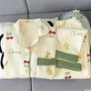 Middle-aged mother's new pajamas for women's autumn and winter air cotton interlayer thickened warm loungewear set