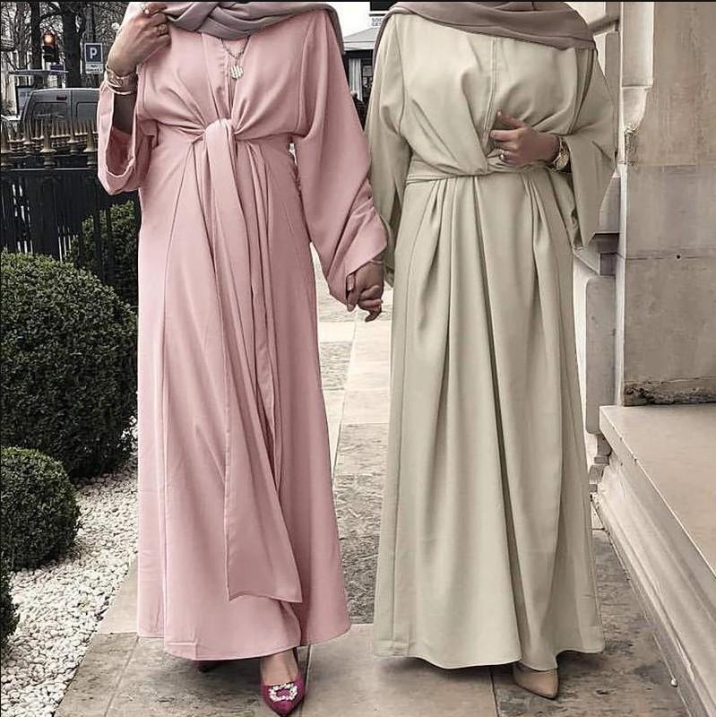 Available: 2022 Vintage Solid Color Muslim Long Dress - Elegant High Waist Pullover Design
