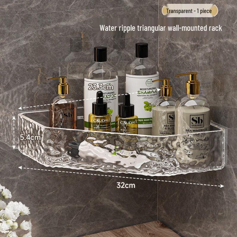 

Acrylic No-Drill Corner Bathroom Shelf