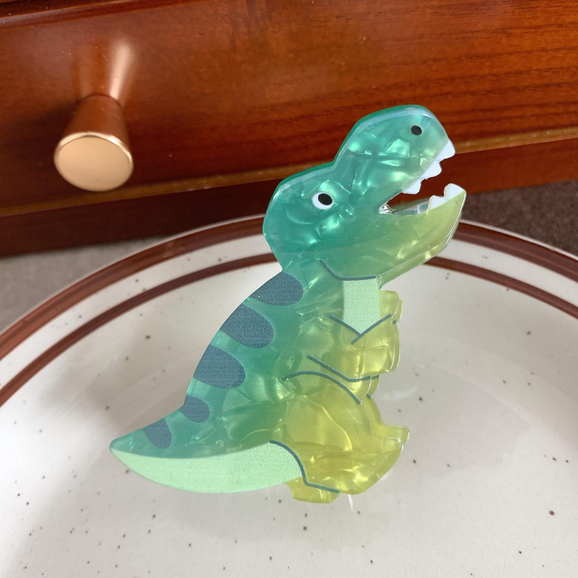 

2024 Acrylic Dinosaur Hair Clip: Cute, Grippy Back-of-Head Shark Clip
