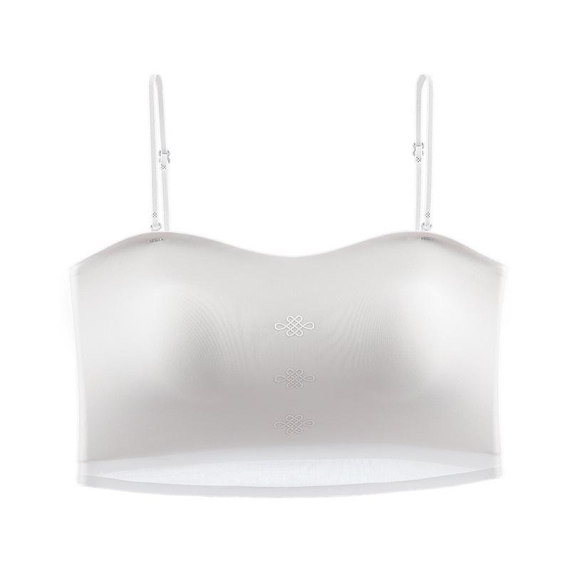 Summer Light Satin Breathable Beautiful Back Adjustment Thin Belt Vest Versatile Tube Top Anti-light Vest Type Non-marking Underwear