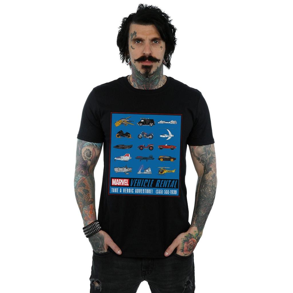 Marvel Mens Vehicle Rentals Colour T-Shirt