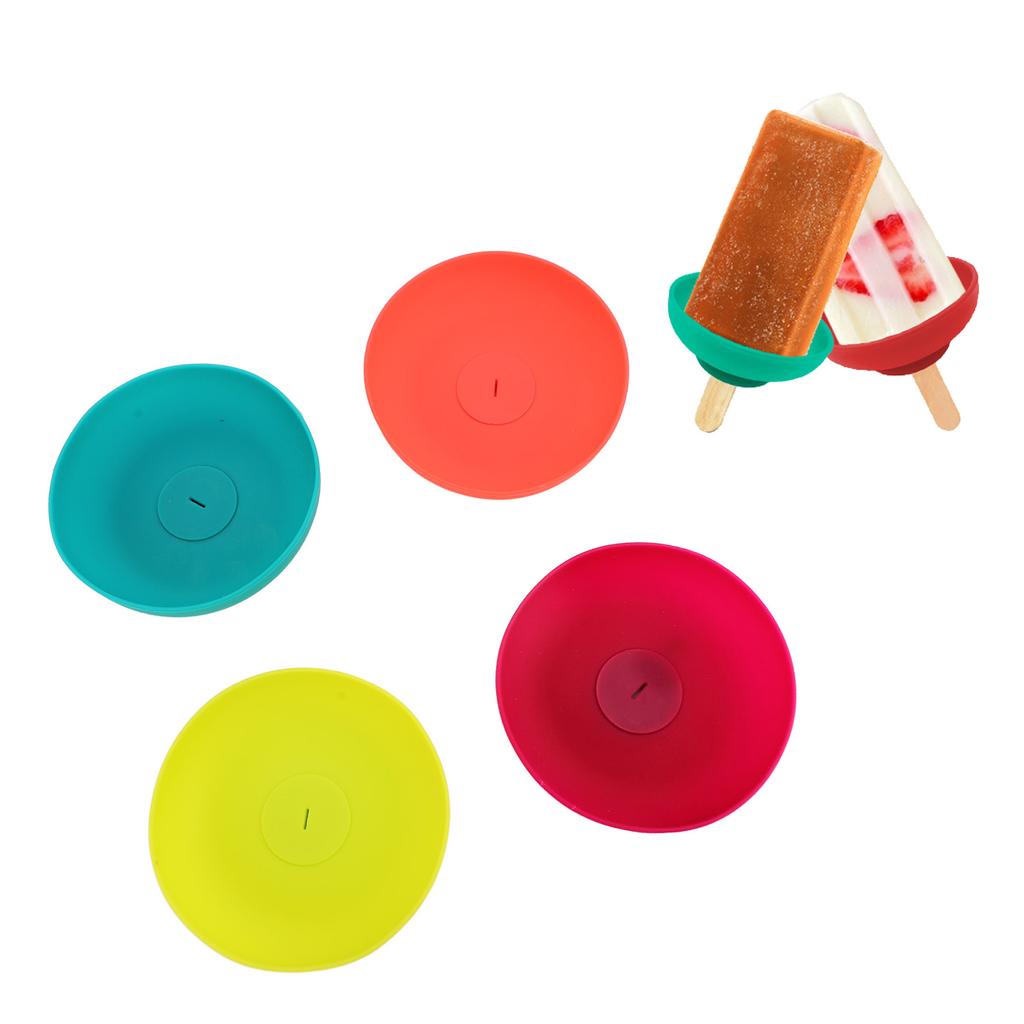 4pcs Silicone Ice Pop Stick Holder for Kids Dishwasher Safe Reusable Less Mess Frozen Treats Holder 