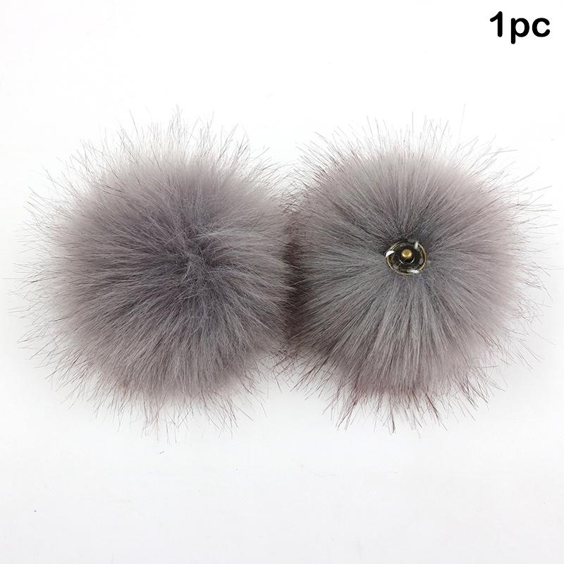12 cm Plüsch-Haarball mit Druckknopf Weiche Kunstfuchs-Pompons DIY Baby-Beanie-Mützen Schuhe Handwerk Dekorative Accessoires