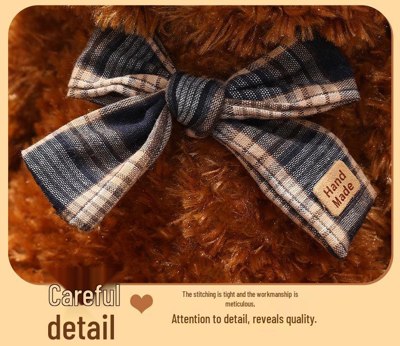 Cartoon Cute Little Bear Plush Toy with Bow Tie - Perfect Birthday Gift