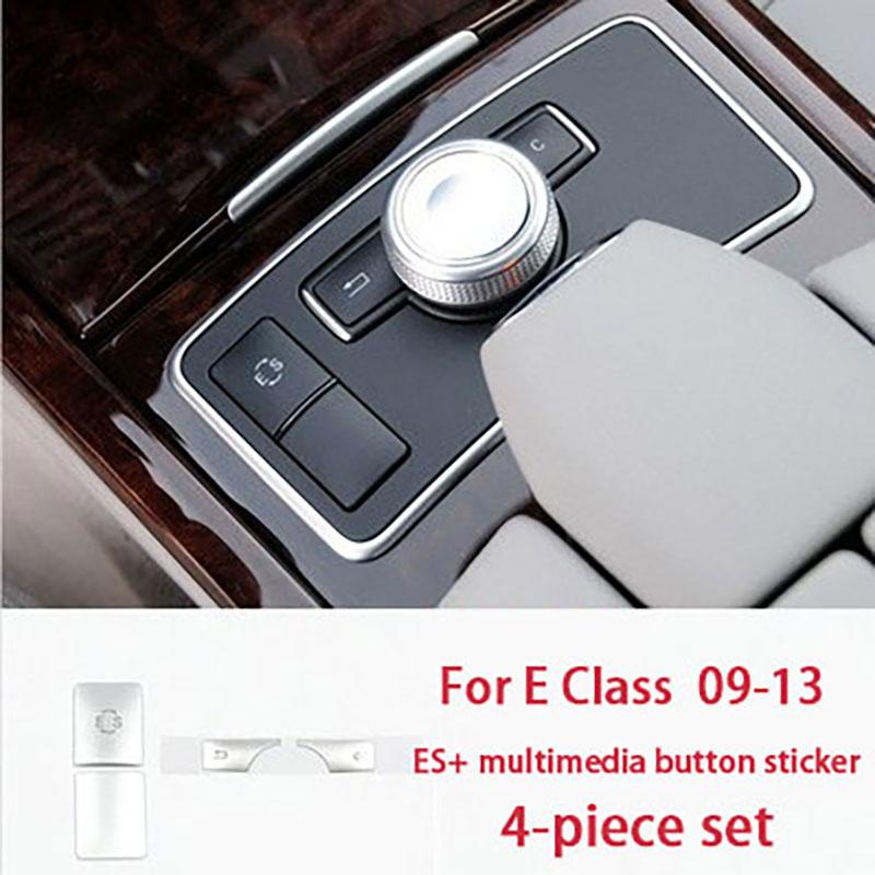 4pcs For Mercedes Benz E Class W212 2009 2010 2011 2012 2013 Car Center Console ES Buttons Multimedia Button Cover Trim Stickers