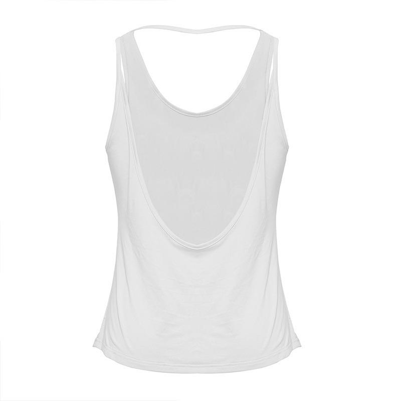 Women Loose Fit Halter Neck Backless Sleeveless Yoga Top