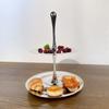 Silver Stainless Steel Double-layer Water Droplet Storage Rack Cake Plate Afternoon Tea Accessories Storage Tray Kitchen