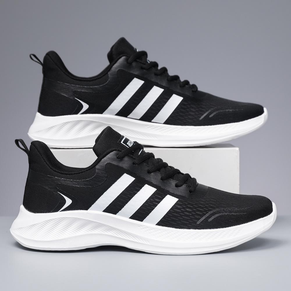 

Мужские и женские кроссовки из дышащей сетки Классические легкие кроссовки с тремя перекладинами Модная универсальная студенческая обувь 36 чёрный