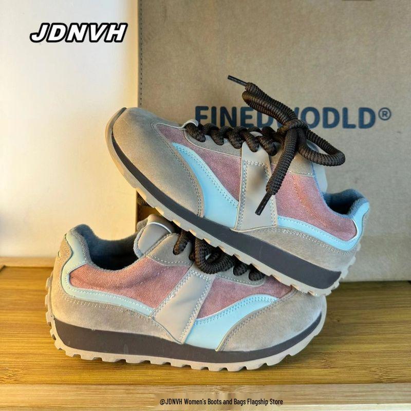 

Zhao Lusi-Style Retro Color Block Suede Dad Shoes 37 Standard Size