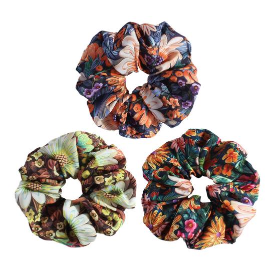 Hair Elastic Band High Elasticity Floral Pattern Adjustable Fit Hair Tie Non-Irritating Scalp Hair