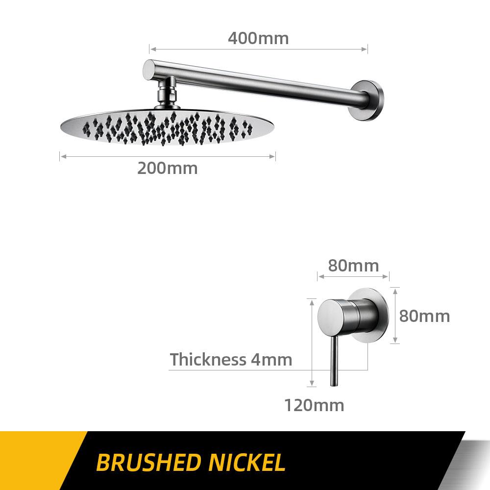 Badezimmerarmatur Gunmetal Duscharmatur Wandmontiert 8/10/12 Zoll Regendusche Mischbatterie Duschkopf Mit Sedal Kartusche Duschset