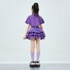 Girls Cute Summer Streetwear Children Hip Hop Crop Top Purple Tiered Skirts Clothes Sets Kids Teens Street Dance Jazz Costumes