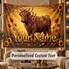 Highland Cow (68) Theme Personalized Tapestry Custom Name Text Wall Hanging Tapestry Home Background Decoration