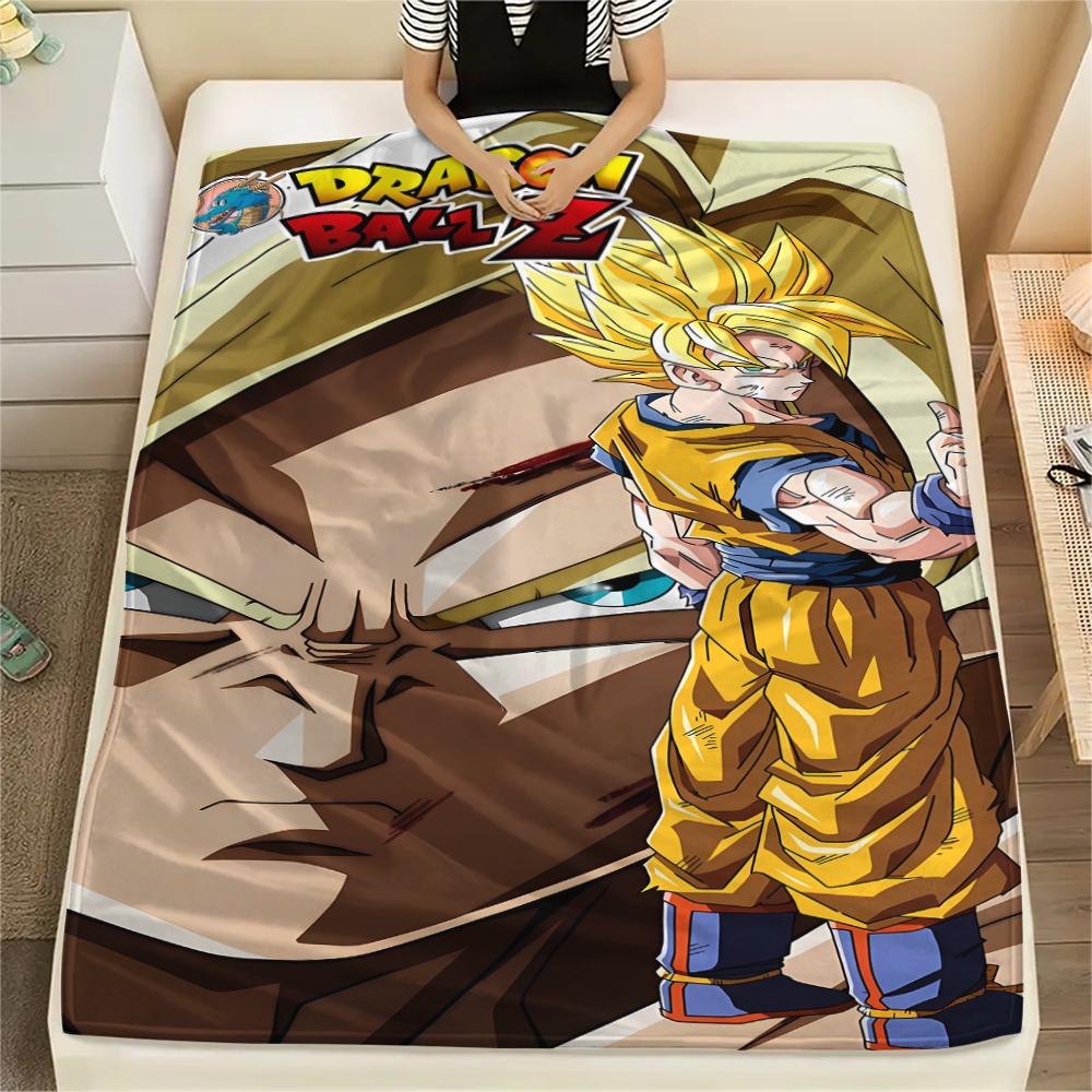 Coperta in Flanella con Stampa Personaggi Dragon Ball, Alta qualità Confortevole per Tutte le Stagioni, Arredamento per la Casa, Calore e Comfort, Perfetta per Regali di Natale