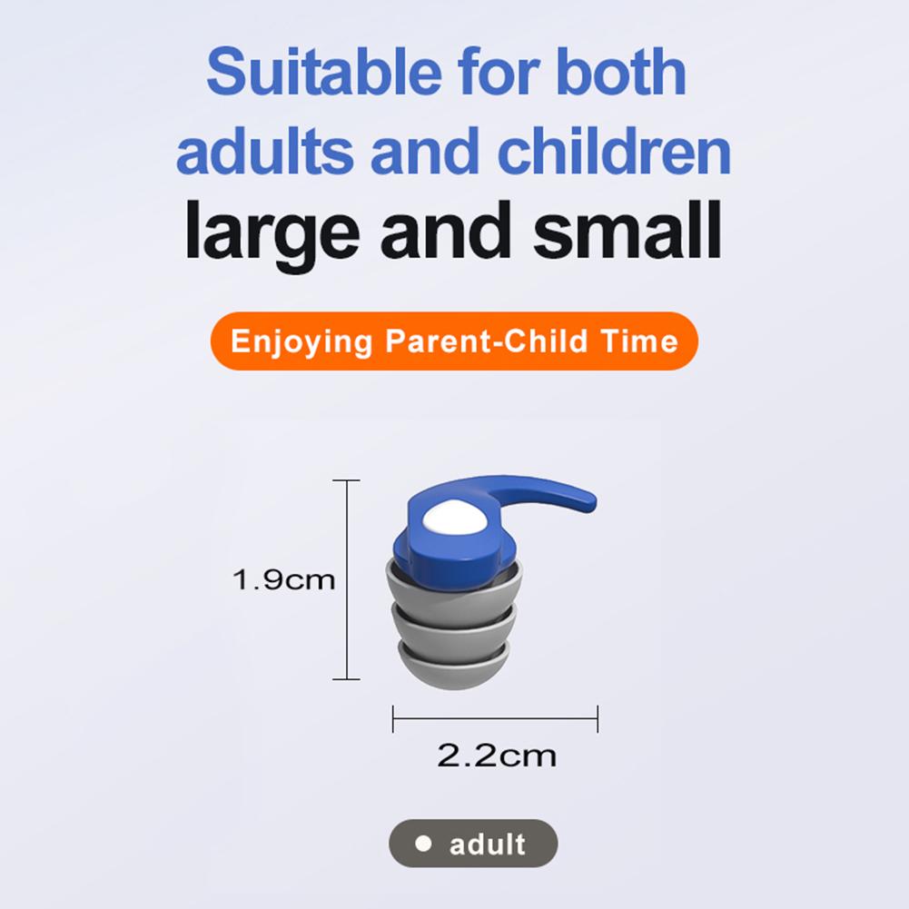 1 Pair Silicone Noise Reduction Earplug Soft Comfort Ear Protection Earplugs Ear Protector Plugs for Travel Work Sleep Swimming