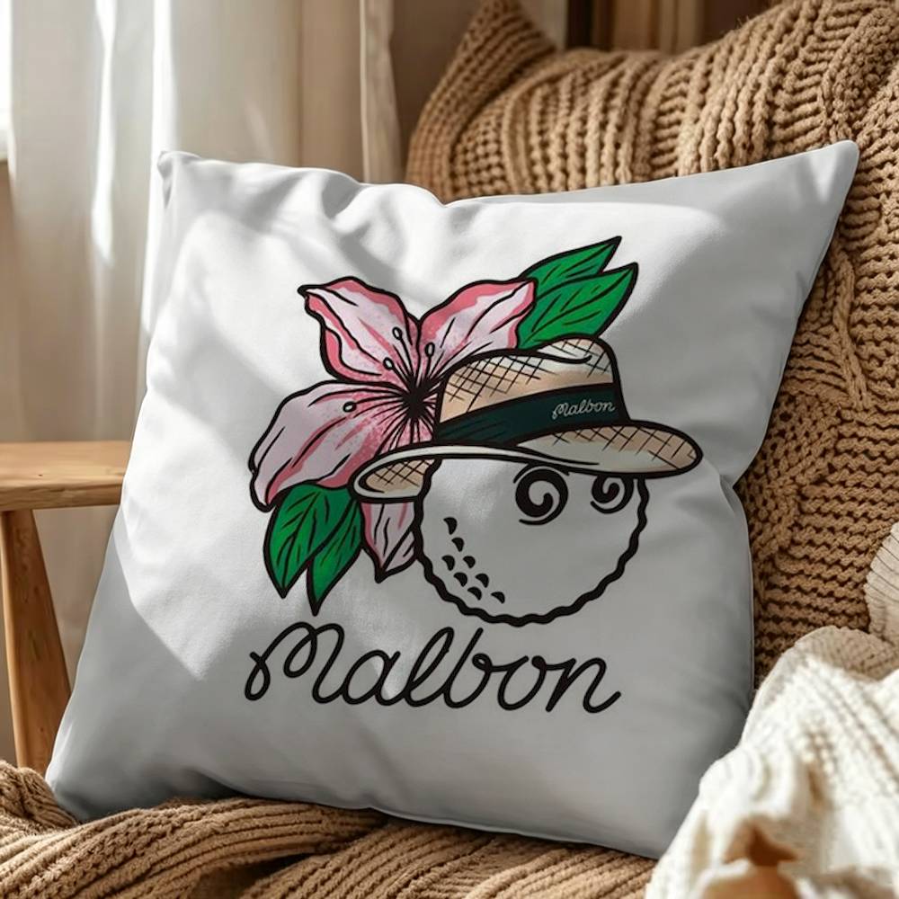 Fashion Golf MALBON Square Double-Sided Printed Pillow Case Sofa Cushion Cover Bedroom Bedside Decor