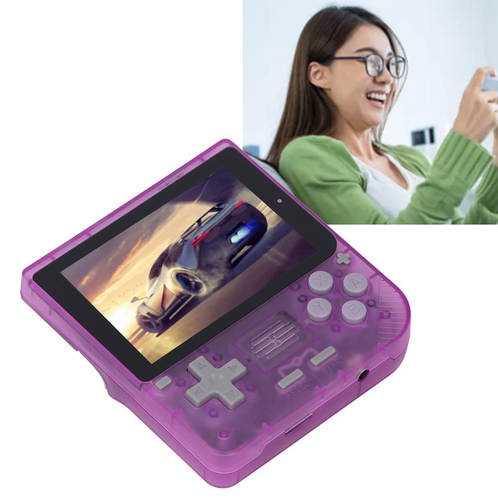 Handheld Game Console Transparent Violet 320x480 3.5 Inch IPS Screen Dual Joystick 3000MAH Handheld 