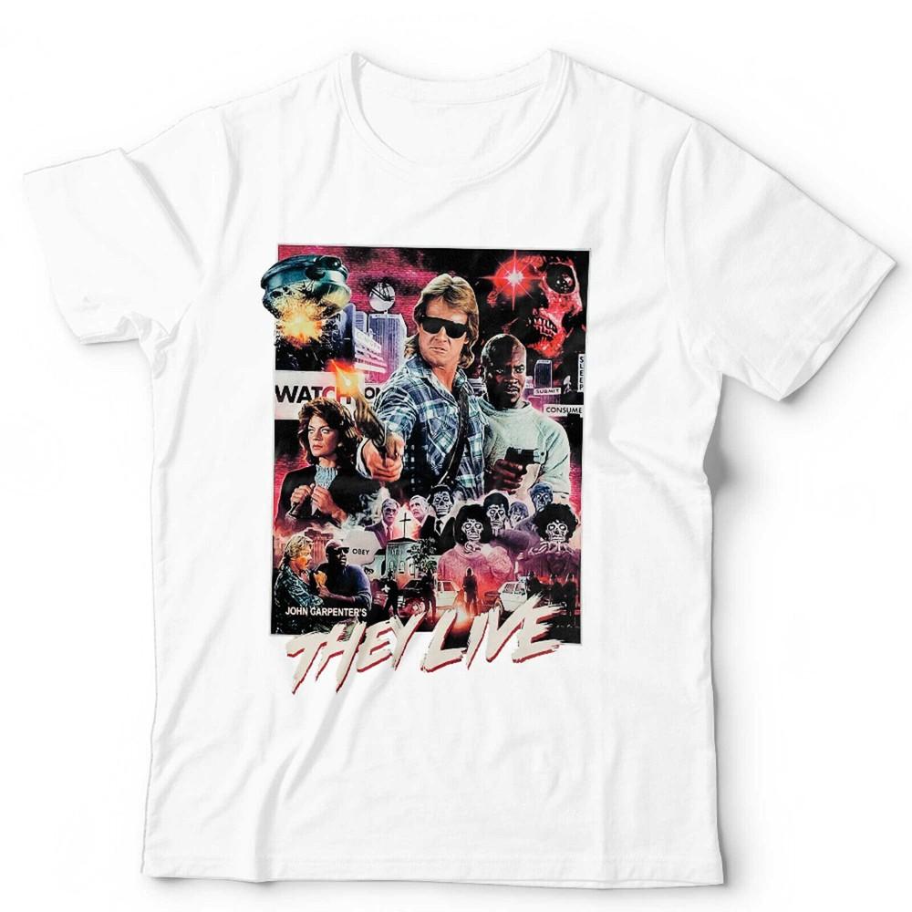 They Live Tshirt Movie Poster Unisex Retro Horror Piper Vintage Carpenter S