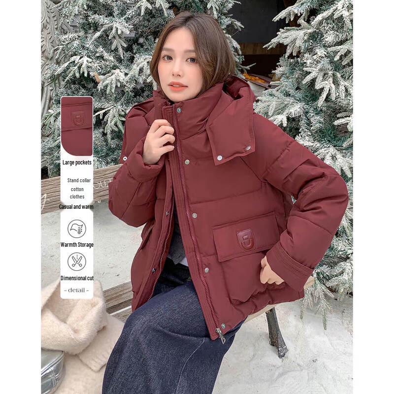 

Women s Elegant Long Sleeve Hooded Padded Jacket M
