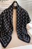 Black Scarf with Geometric Pattern 90X90 - Modern Classic In Minimalist Style