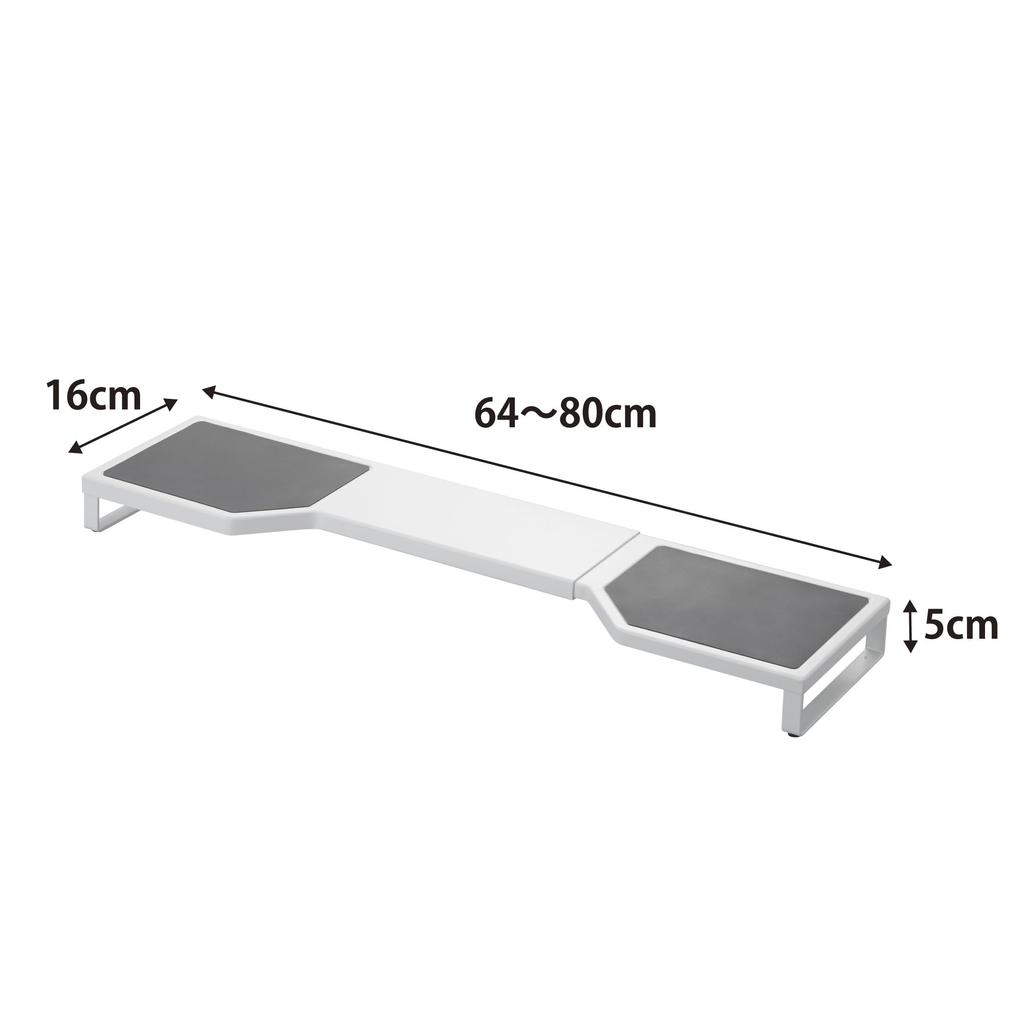 Yamazaki Jitsugyo Telescopic Kitchen Rack Stove Back Telescopic Stove Back Rack White Plate 3916 Size Approx. W64~80XD16XH5cm