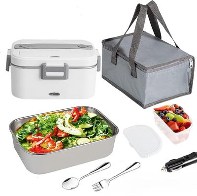 75W Portable Electric Lunch Box for Home & Car - Water-Free Rice Heater & Insulated Food Warmer