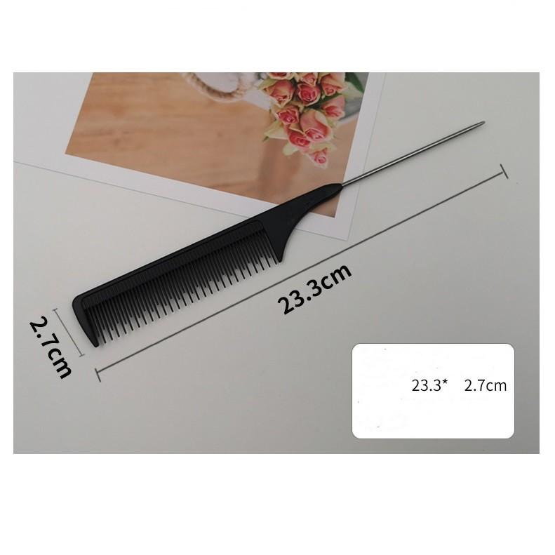 New Black Rat Tail Hair Comb Professional Barber Salon Hair Cut Comb Stainless Steel Spiked Hair Comb Head Care Styling Tools
