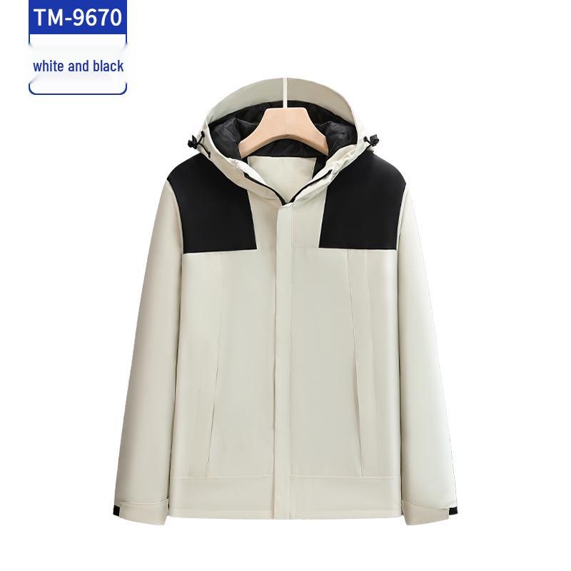 Custom Embroidered Hooded Windbreaker - Solid Color Auto Repair Travel Jacket