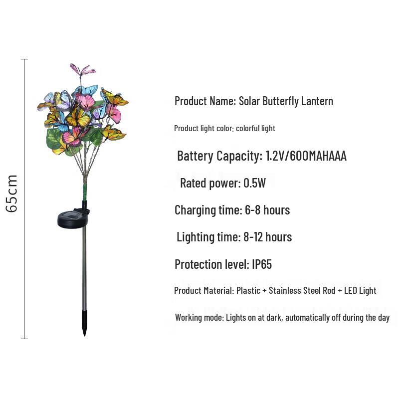 Enpufike LED Solar Butterfly Garden Stake Light