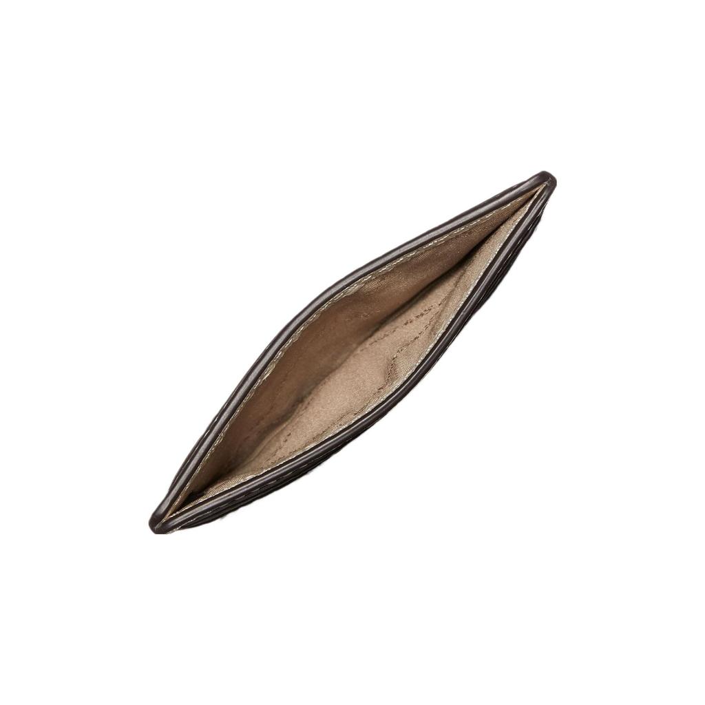 Michael Kors MK Reed Gold Logo Multi-Slot Leather Card Holder Women Accessories Beige 35S3G6RD3L-222