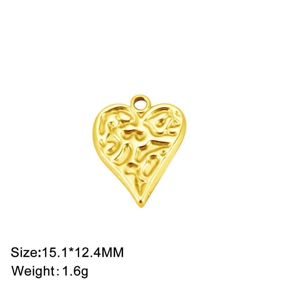 Fashion Love Heart Charms Stainless Steel Gold DIY Pendant for Earring Necklace Bracelet Jewelry Making