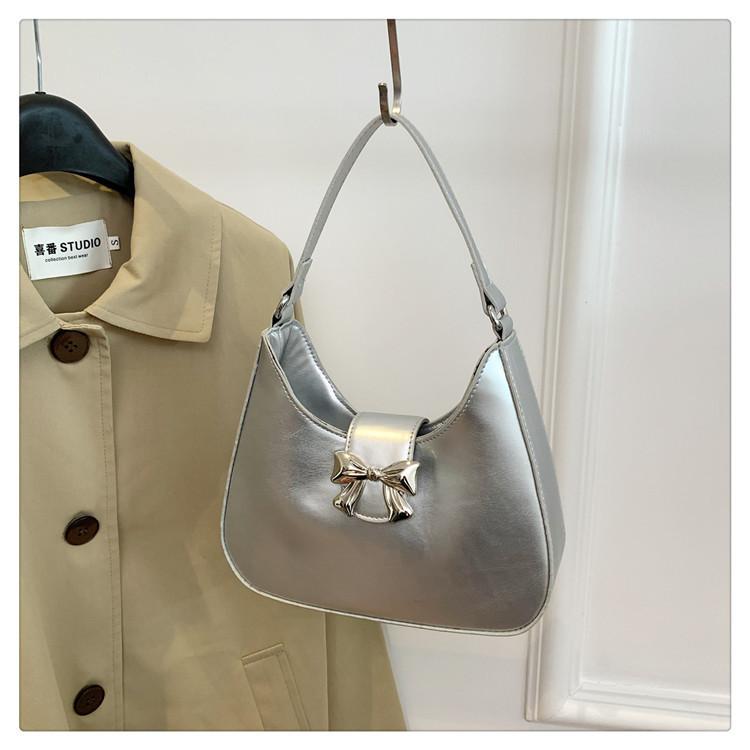 Stylish Bow Knot Trendy Casual 2024 Spring Chain Crossbody Shoulder Underarm Handbag