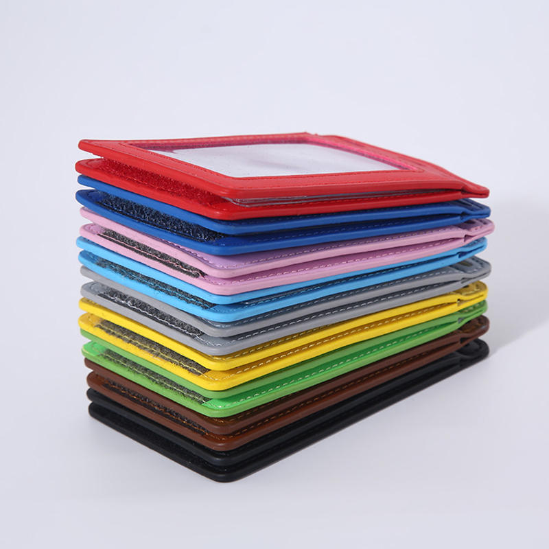 PU Leather Multi-function Card Holder Case for Work Badge Bus Pass ID Card Bank Card Credential Holder