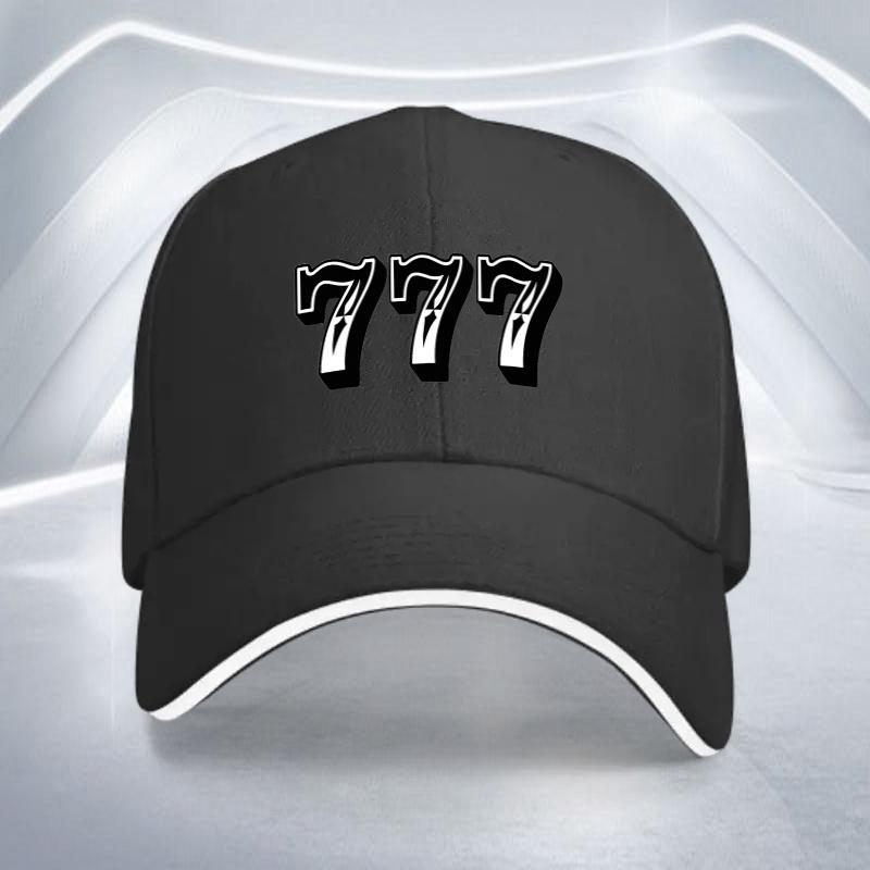 A Single Piece Adjustable Baseball Cap with a Lucky Number Print