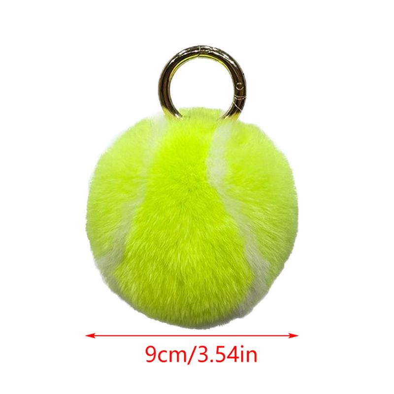 Cute Tennis Plush Tennis Car Keychain Pendant Ins Plush Ball School Bag Hanging Ornaments For Girls Gift
