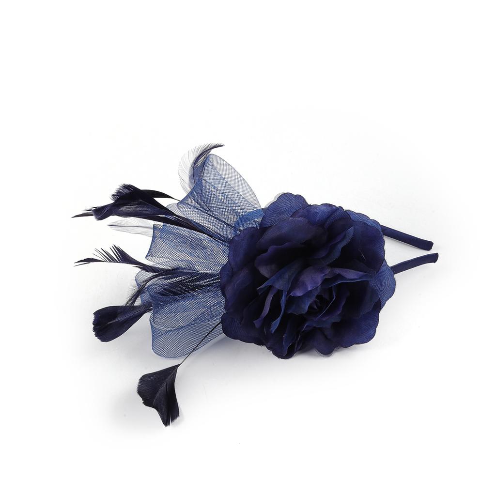 Elegant Feather Hair Accessory For Women Elastic Hairband With Adjustable Clip For Horse Races Parties Photography