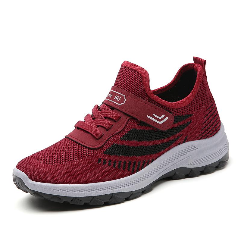 Sommer neue Damenschuhe fliegendes Gewebe Laufschuhe weichsohlige rutschfeste Sneaker Arbeitsschuhe ältere rutschfeste Schuhe