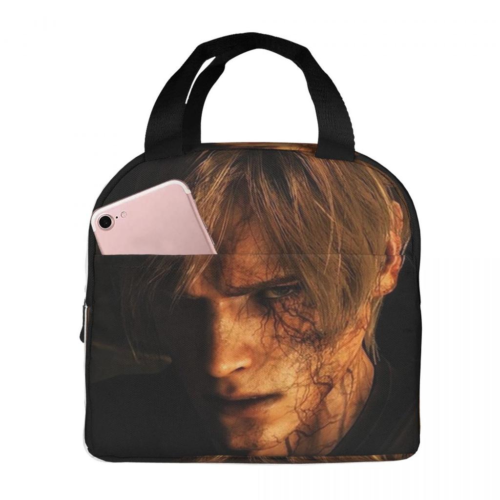 Resident Evils Leon Kennedy Game Insulated Lunch Bag for Women Kids Portable Food Boxes Thermal Lunch Box Tote