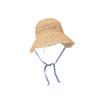 Idyllic Floral Straps Woven Straw Hat Women'S Summer Foldable Cover Seaside Beach Vacation Sun Protection Hat