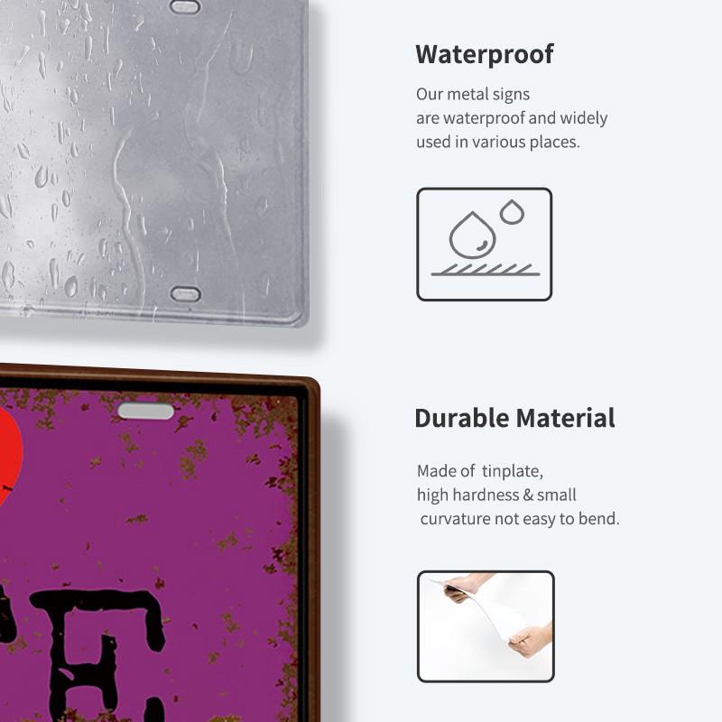 INEED Vintage Wall Decor Car License France Newyork USA Flag Metal Plate Garage Car Number Metal Signs Motor Decorative Tin Sign