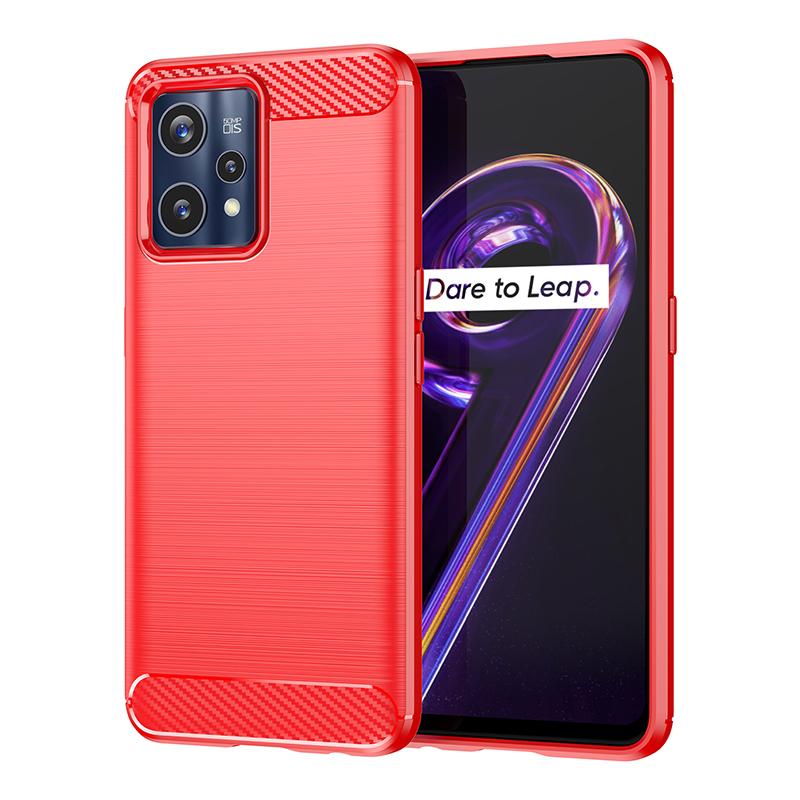 

Для чехла Oppo Realme 9 Pro Plus Чехол Realme 9 Pro Plus 9i Бампер Силиконовый чехол из углеродного волокна для Realme 9 Pro Plus Чехол For Realme 9i красный