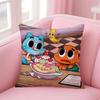 Classic British Cartoon TThe Amazing World of Gumball Cushion Cover Pillow Case Soft Skin Friendly Fabric  Concealed Zipper