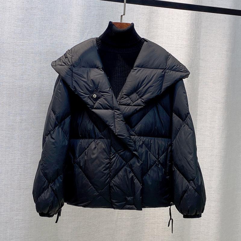 Winter Fashion Down Short Jacket Women Thick Warm Hooded Puffer Coat Outwear